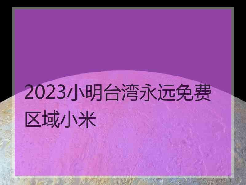 2023小明台湾永远免费区域小米