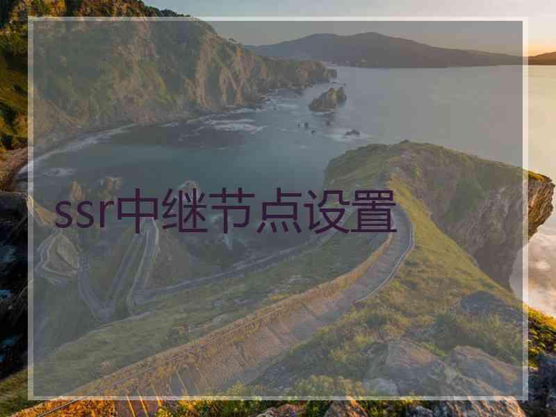 ssr中继节点设置