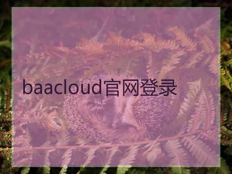 baacloud官网登录