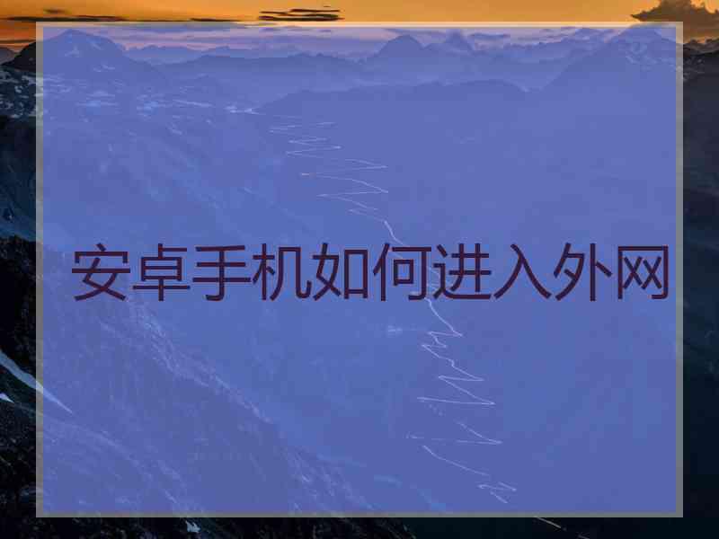 安卓手机如何进入外网