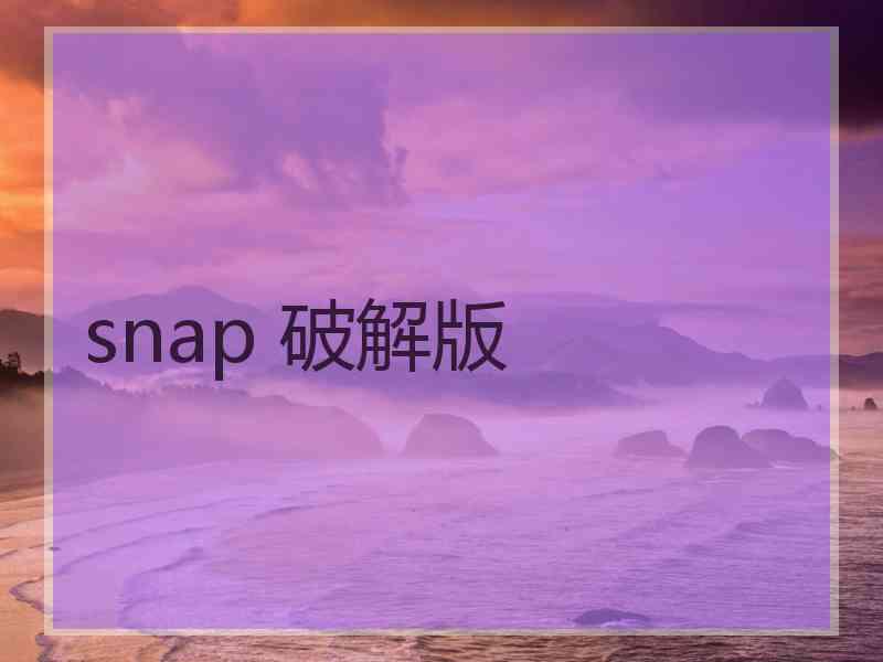 snap 破解版