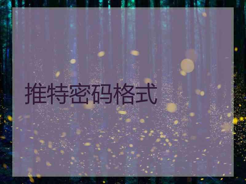 推特密码格式