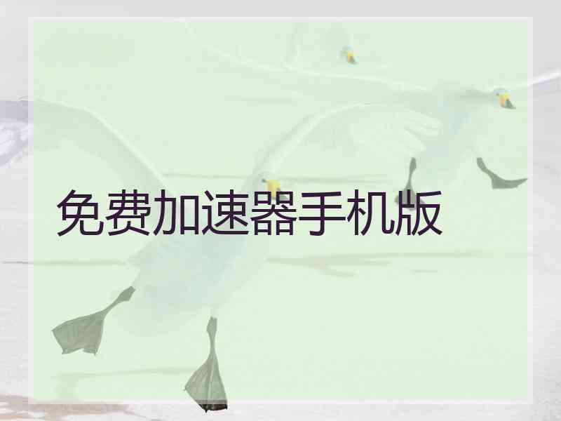 免费加速器手机版