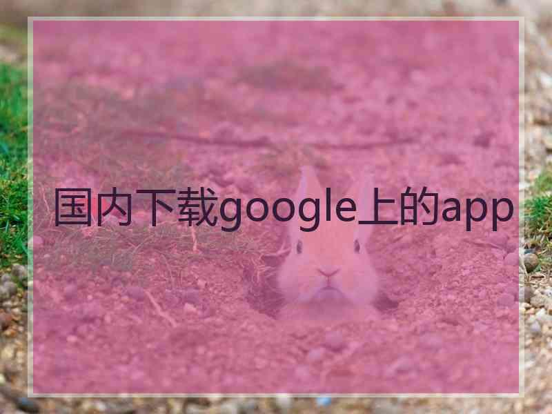 国内下载google上的app
