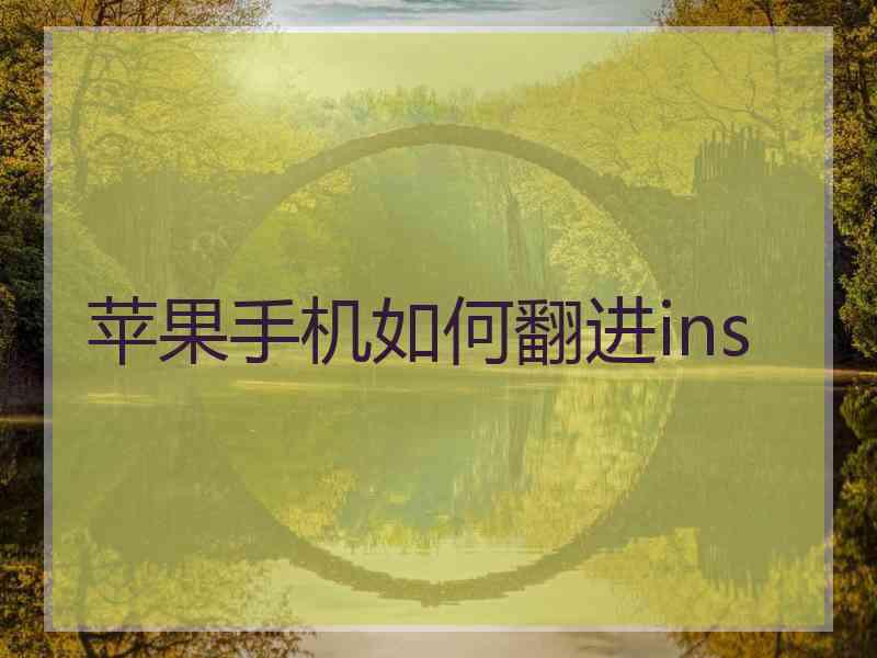 苹果手机如何翻进ins