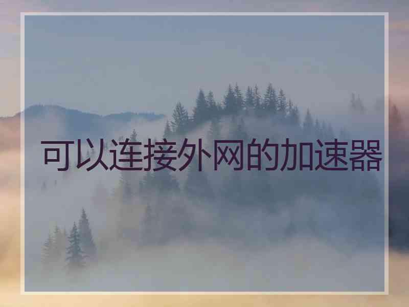 可以连接外网的加速器