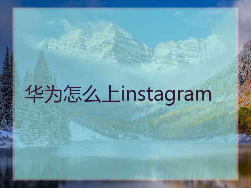 华为怎么上instagram