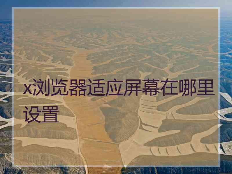 x浏览器适应屏幕在哪里设置