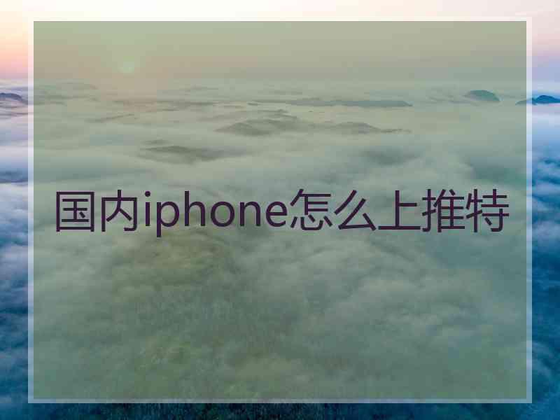 国内iphone怎么上推特