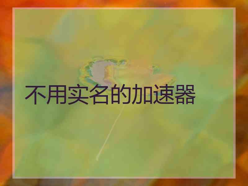 不用实名的加速器
