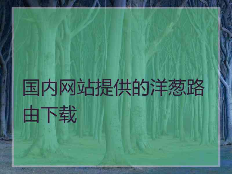 国内网站提供的洋葱路由下载