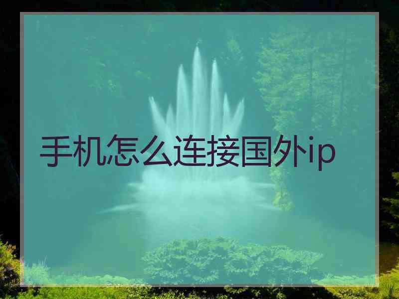 手机怎么连接国外ip