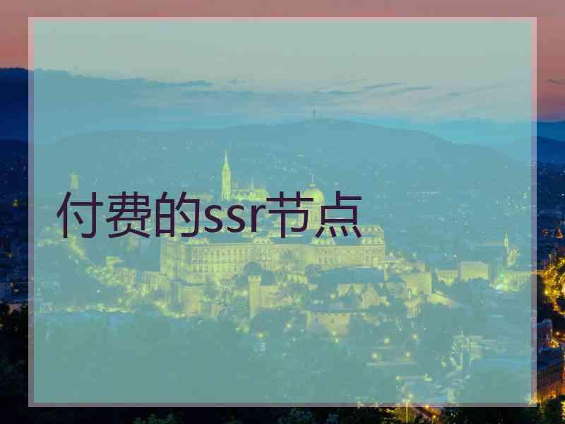 付费的ssr节点