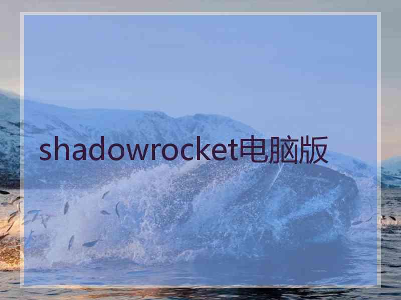 shadowrocket电脑版