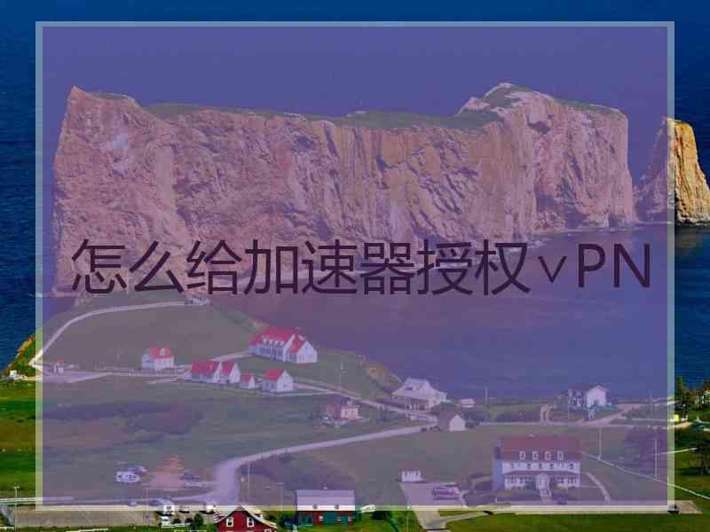 怎么给加速器授权∨PN