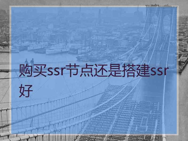 购买ssr节点还是搭建ssr好