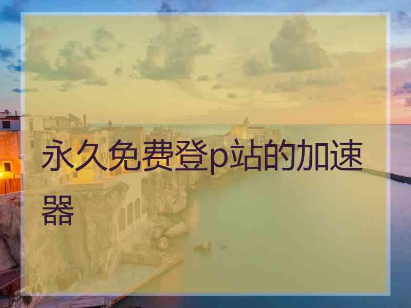 永久免费登p站的加速器