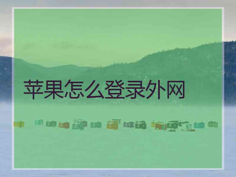 苹果怎么登录外网