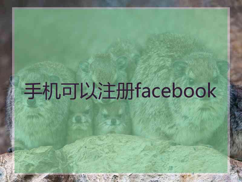 手机可以注册facebook