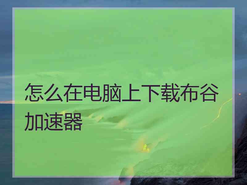 怎么在电脑上下载布谷加速器