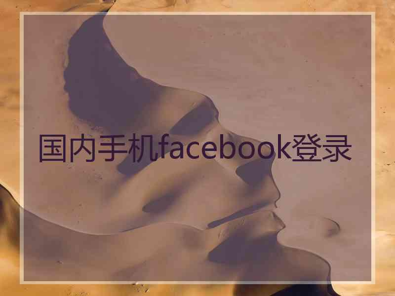国内手机facebook登录