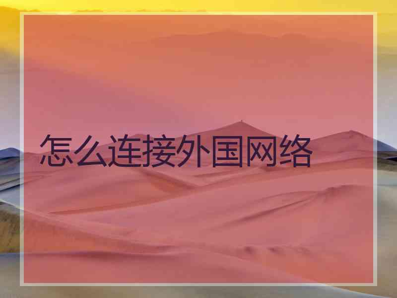 怎么连接外国网络