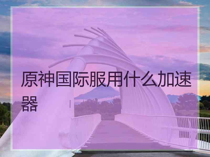 原神国际服用什么加速器