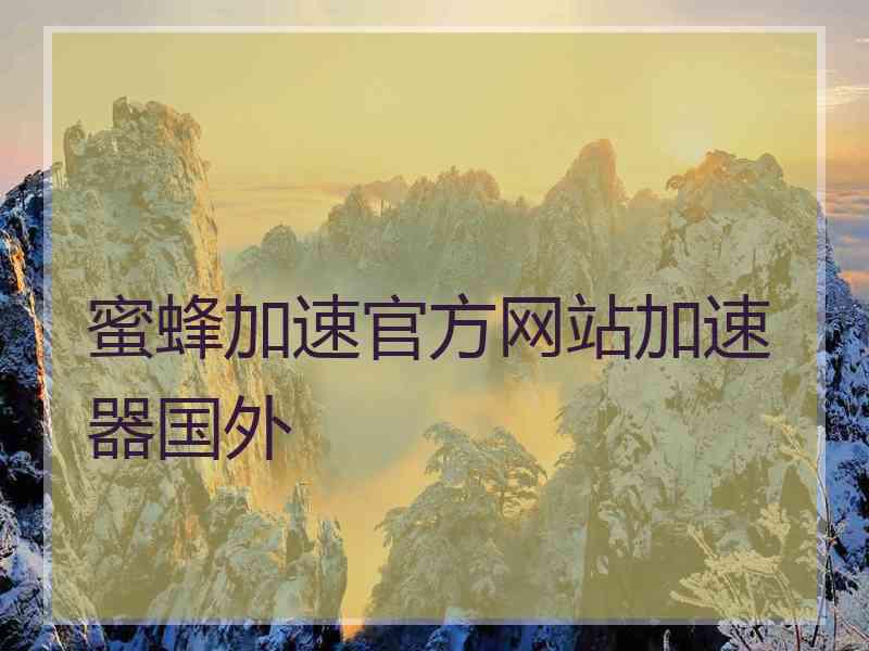蜜蜂加速官方网站加速器国外