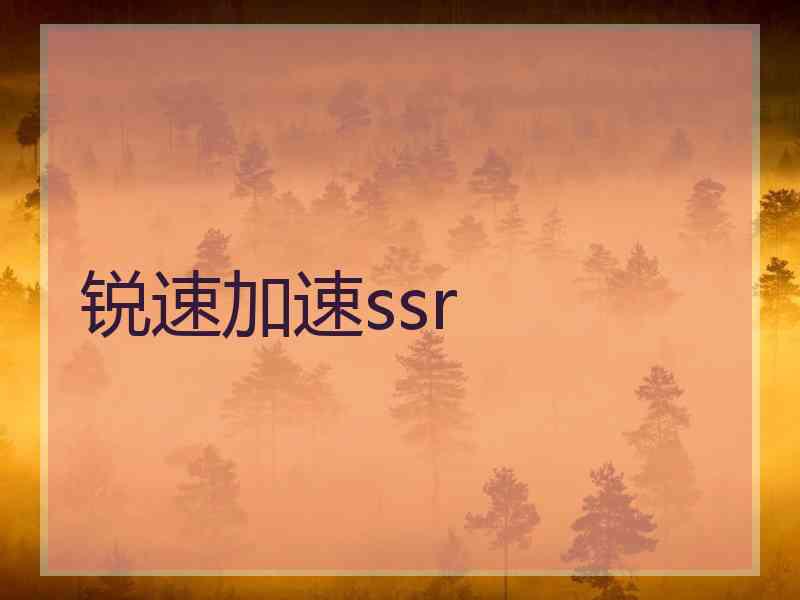锐速加速ssr