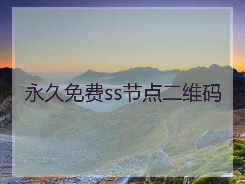 永久免费ss节点二维码