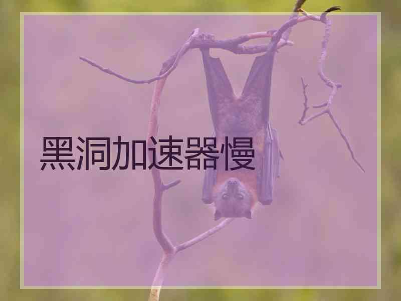 黑洞加速器慢