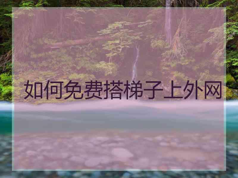 如何免费搭梯子上外网