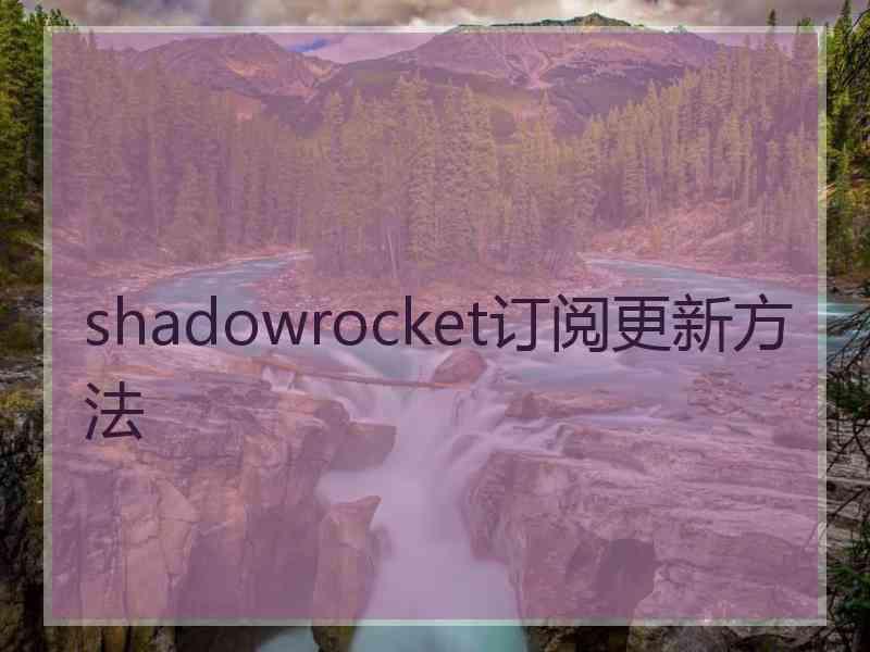shadowrocket订阅更新方法
