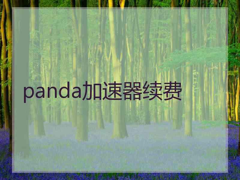 panda加速器续费