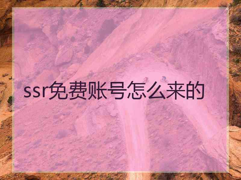 ssr免费账号怎么来的