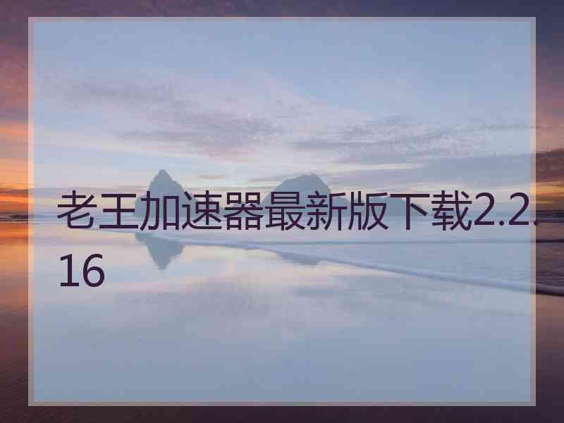 老王加速器最新版下载2.2.16