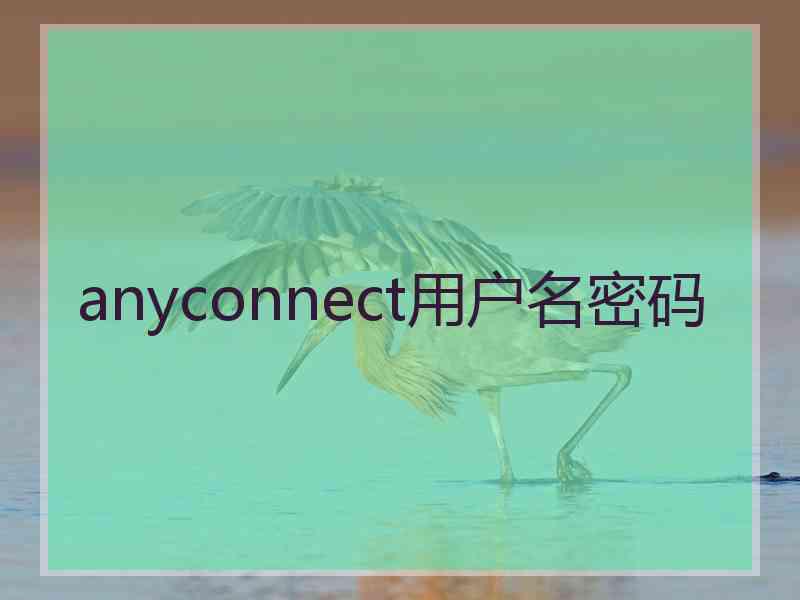 anyconnect用户名密码