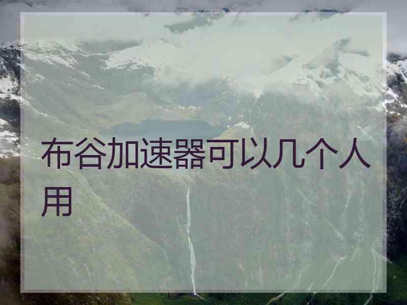 布谷加速器可以几个人用