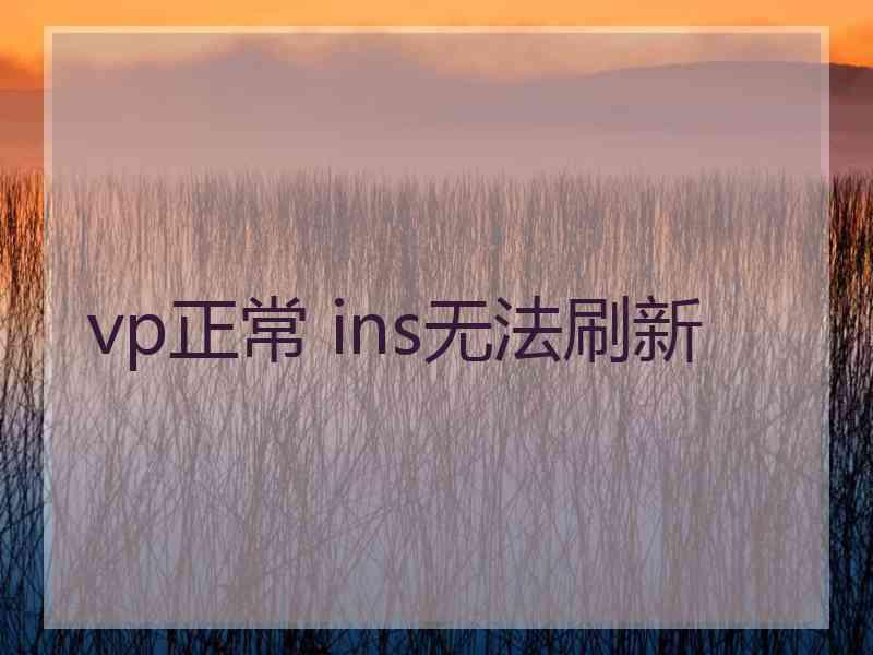 vp正常 ins无法刷新
