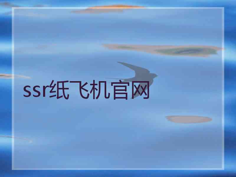 ssr纸飞机官网