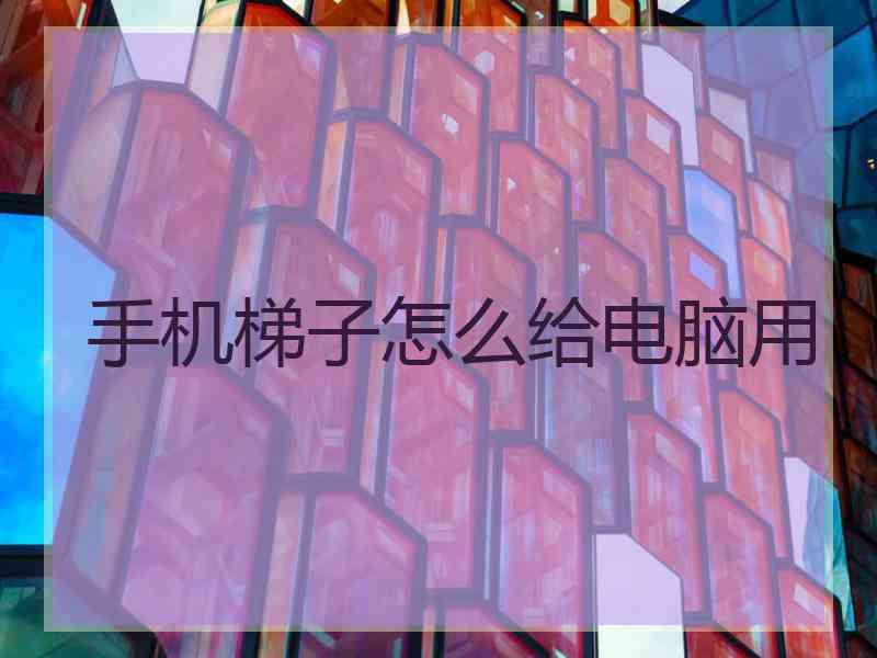手机梯子怎么给电脑用