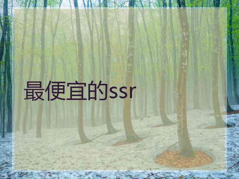 最便宜的ssr