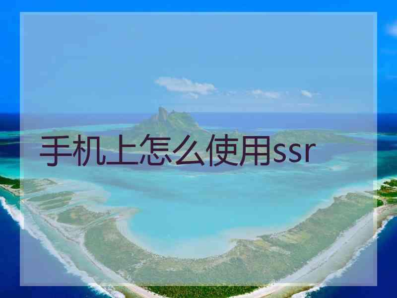 手机上怎么使用ssr