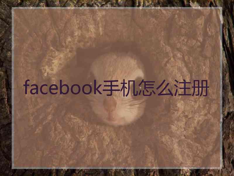 facebook手机怎么注册