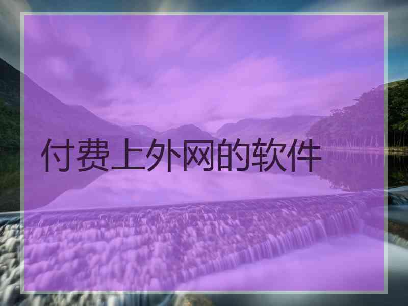 付费上外网的软件