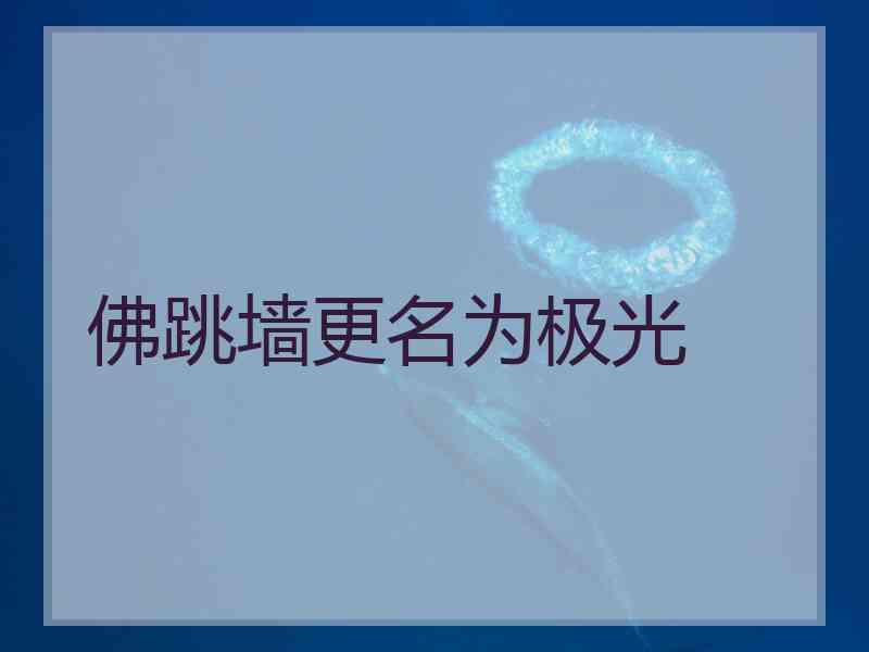 佛跳墙更名为极光