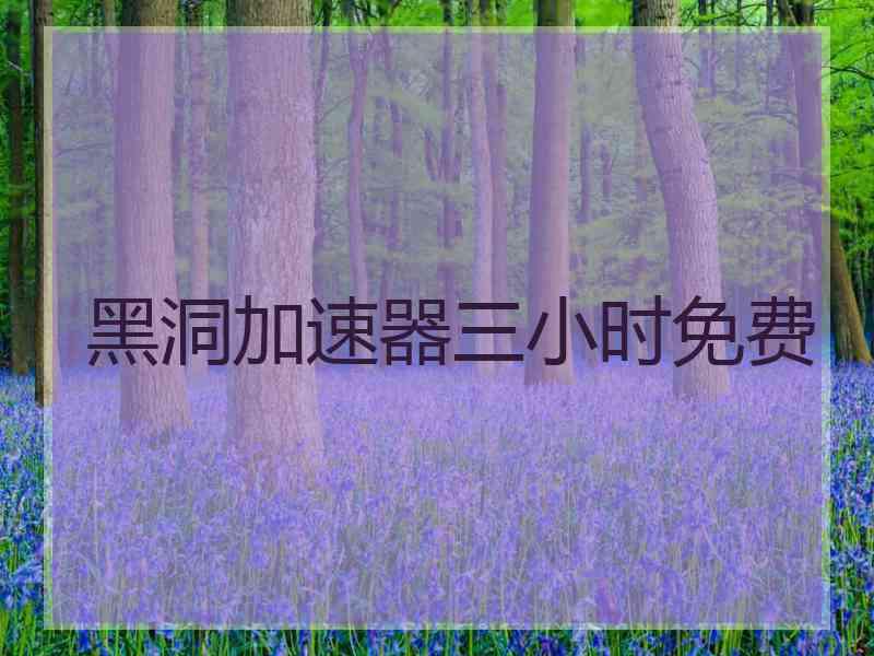 黑洞加速器三小时免费