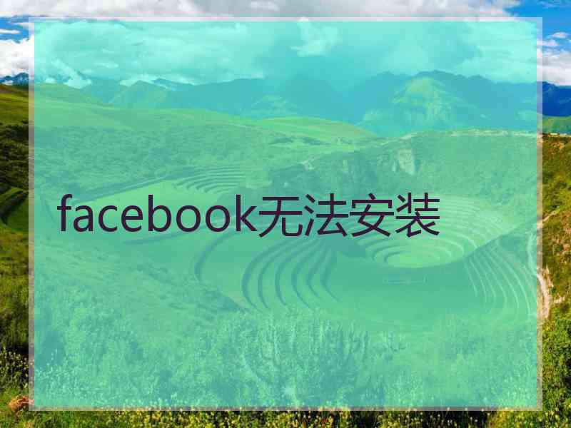facebook无法安装