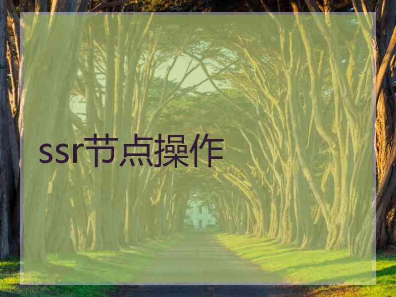 ssr节点操作
