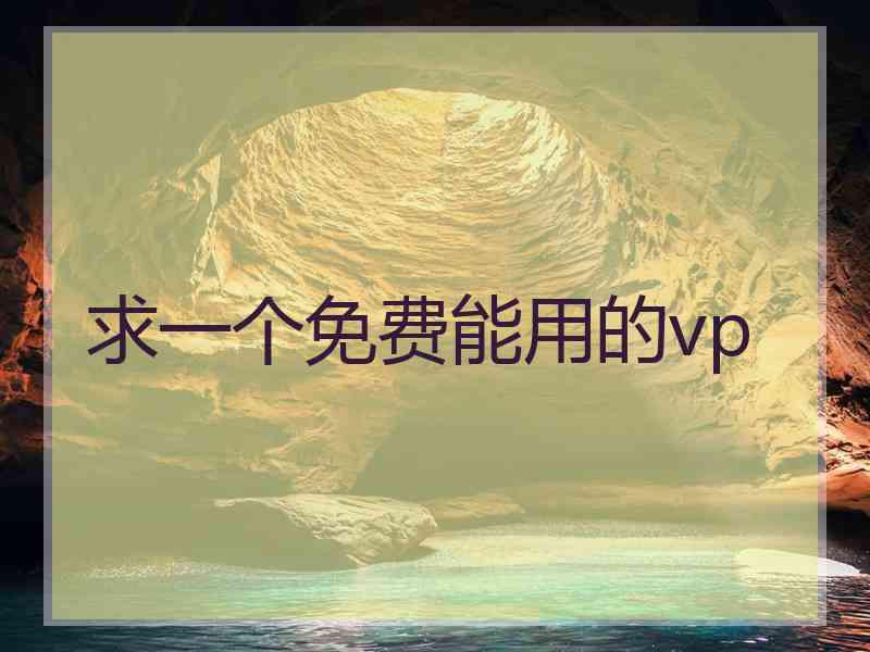 求一个免费能用的vp